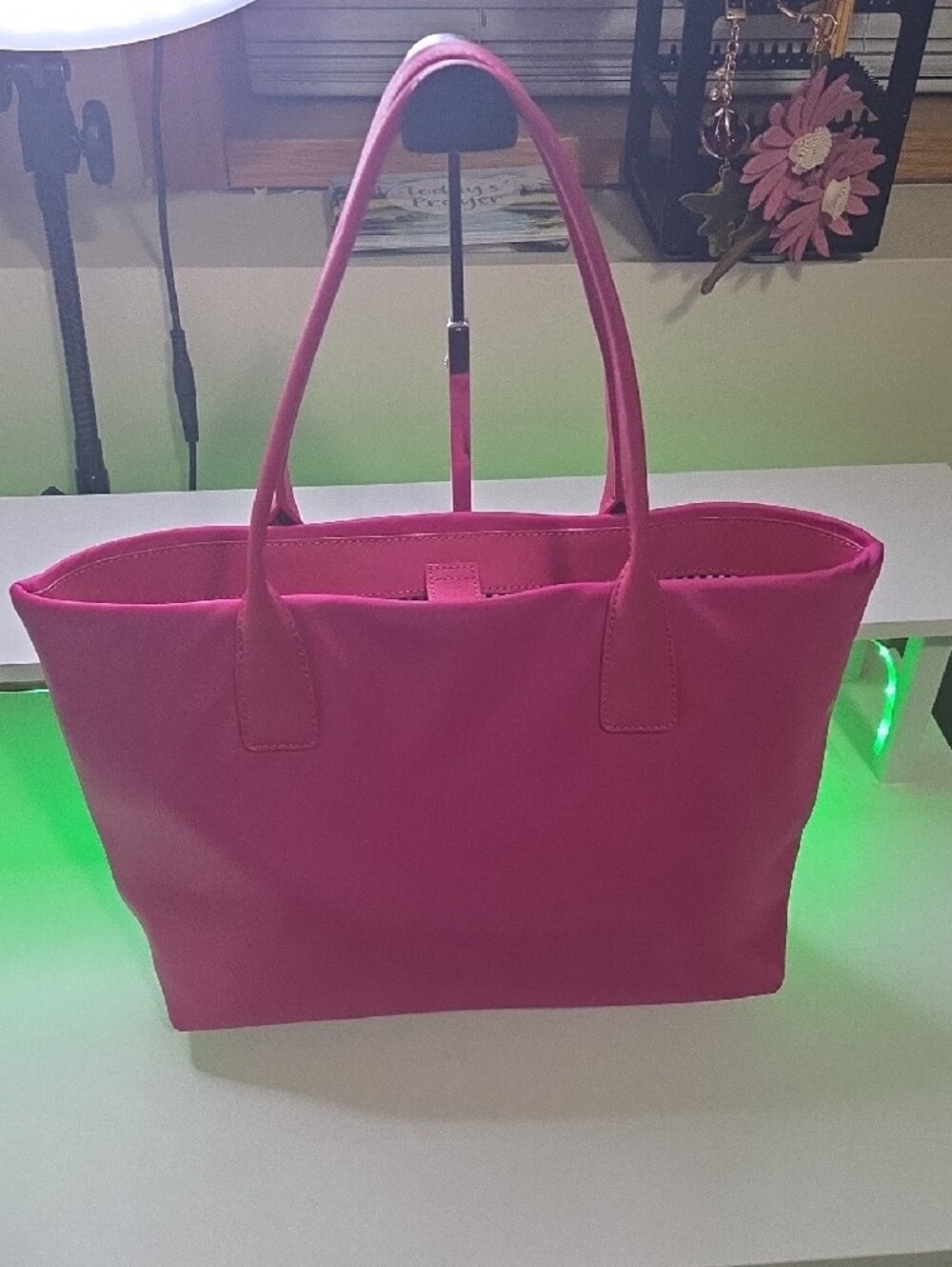 kate spade Nylon Catie hot pink tote bag - sleek everyday shoulder tote - Picture 8 of 9